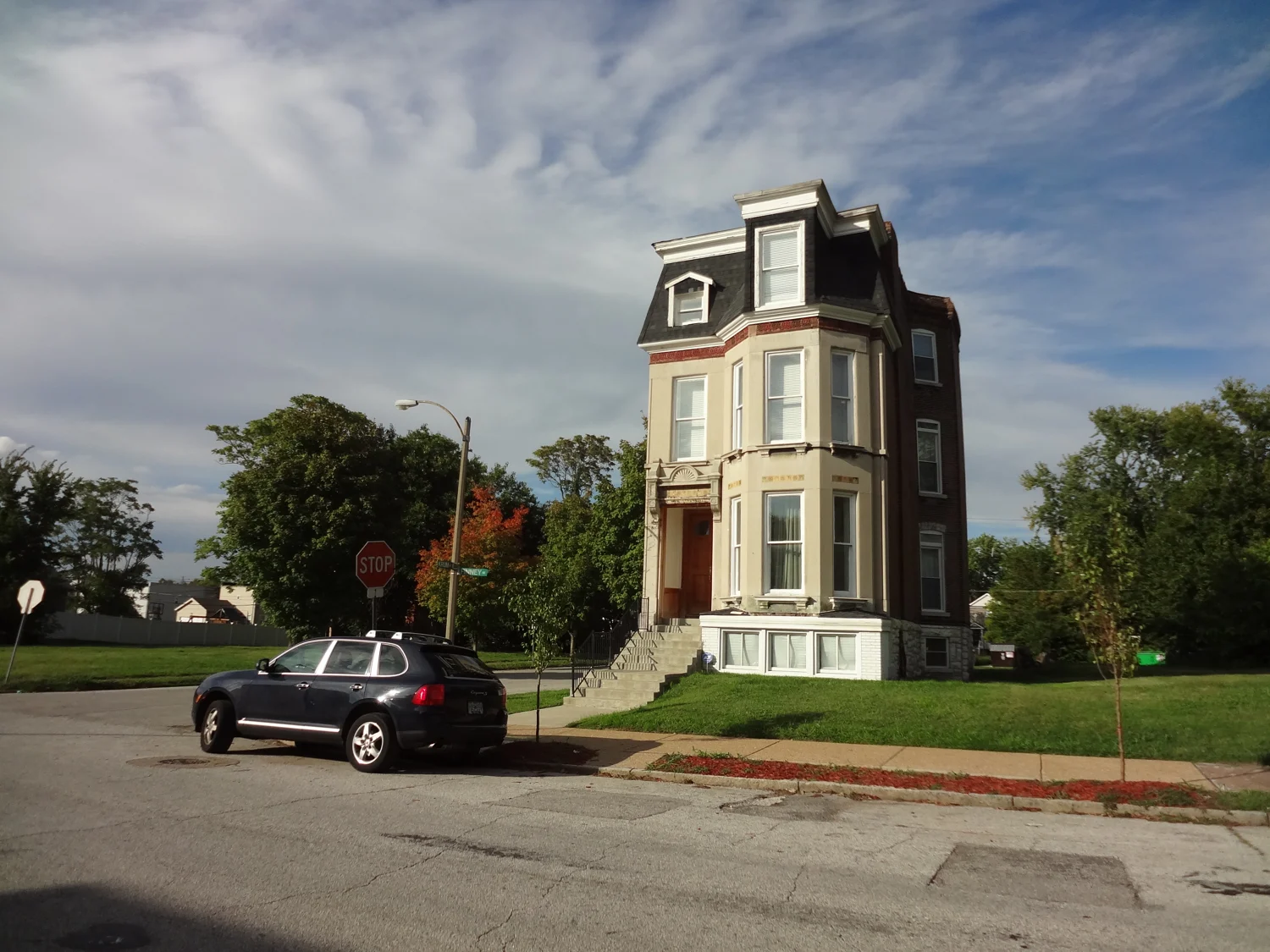 Ornate brickwork on a historic home at Finney and Krum in St. Louis